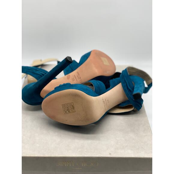 Jimmy Choo Vixen 130 Platform Sandals – Midnight Blue – Size 38 EU - Picture 8 of 12